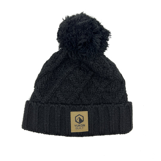 Fleece Lined Pom Toque - Black